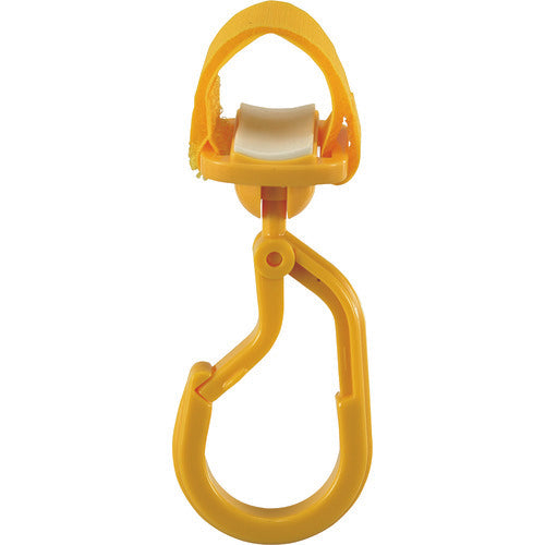 緑十字　パイプ用樹脂製フック（カラビナ＋フック両用タイプ）　黄　ＫＦ−３Ｙ　耐荷重３ｋｇ　面ファスナー脱着式　  309055  GREEN CROSS