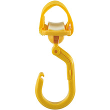 画像をギャラリービューアに読み込む, 緑十字　パイプ用樹脂製フック（カラビナ＋フック両用タイプ）　黄　ＫＦ−３Ｙ　耐荷重３ｋｇ　面ファスナー脱着式　  309055  GREEN CROSS
