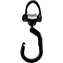 画像をギャラリービューアに読み込む, 緑十字　パイプ用樹脂製フック（カラビナ＋フック両用タイプ）　黒　ＫＦ−３ＢＫ　耐荷重３ｋｇ　面ファスナー脱着式　  309056  GREEN CROSS
