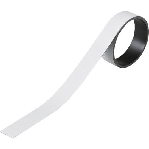 緑十字　テープ状カラーマグネット　白　マグネ２０Ｗ　２０ｍｍ幅×１ｍ×０．８ｍｍ　片面磁力　  312031  GREEN CROSS