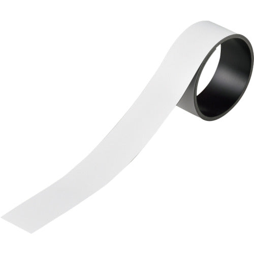 緑十字　テープ状カラーマグネット　白　マグネ３０Ｗ　３０ｍｍ幅×１ｍ×０．８ｍｍ　片面磁力　  312051  GREEN CROSS