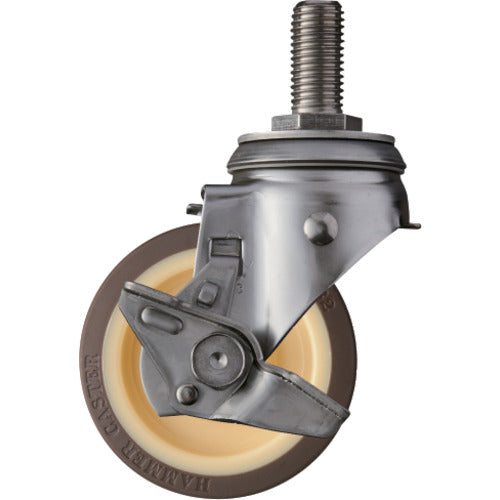 ハンマー　ＳＵＳ　サイドＳＰ付　ねじ込み　ウレタンＢ車１００ｍｍ　  313SA-UB100  HAMMER CASTER