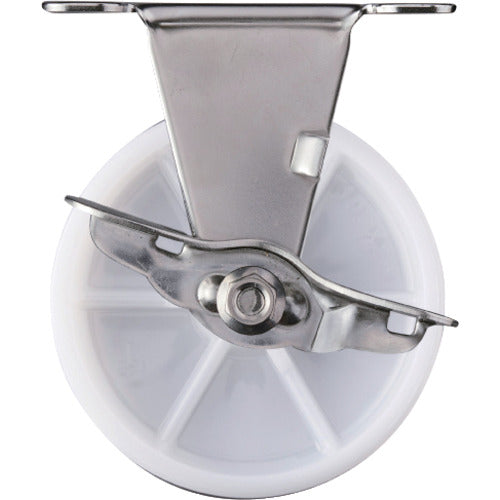 ハンマー　Ｅシリーズオールステンレス　固定式ナイロン車輪　１００ｍｍ　スットパー付　  315ER-N100  HAMMER CASTER