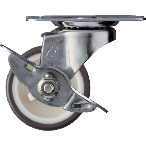 ハンマー　Ｅシリーズオールステンレス　旋回式ウレタン車輪（ナイロンホイール）５０ｍｍ　ストッパー付　  315E-UR50  HAMMER CASTER