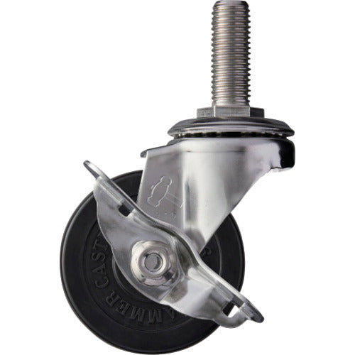 ハンマー　ＳＡシリーズオールステンレス　旋回式ゴム車輪　７５ｍｍ　ストッパー付　  315SA-R75  HAMMER CASTER