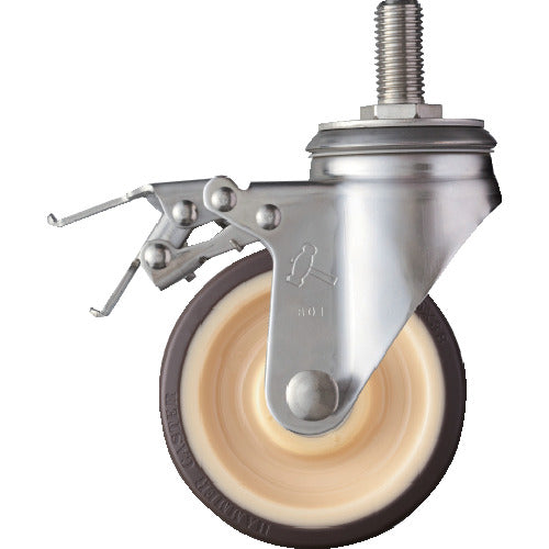 ハンマー　ＳＡシリーズオールステンレス　旋回式ウレタン車輪（ローラーベアリング）１２５ｍｍ　ストッパー付　  315SA-UB125  HAMMER CASTER