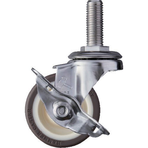 ハンマー　ＳＡシリーズオールステンレス　旋回式ウレタン車輪（ローラーベアリング）６５ｍｍ　ストッパー付　  315SA-UB65  HAMMER CASTER