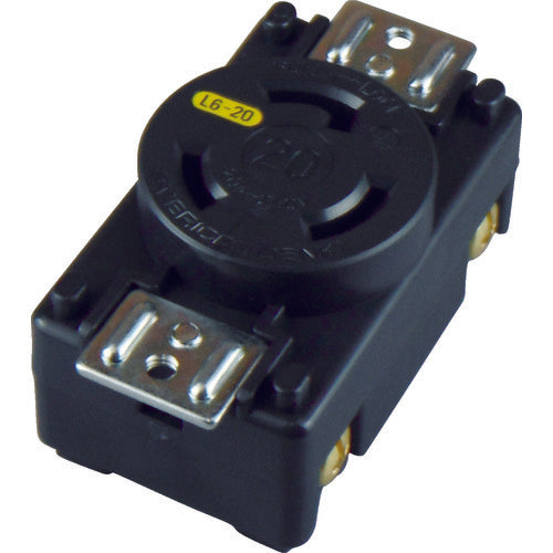 アメリカン電機　引掛形　パネル用コンセント　接地２Ｐ２０Ａ２５０Ｖ　  3220-P-L6  AMERICAN DENKI