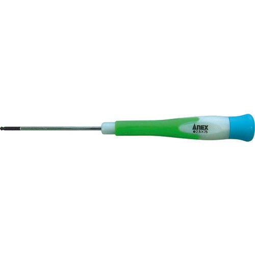 ANEX Precision Screwdriver SUPER TOOL Fit Precision Ball Point Cutting edge: 2.5 opposite side× Shaft length 75mm Overall length 183mm 3532 ANEX