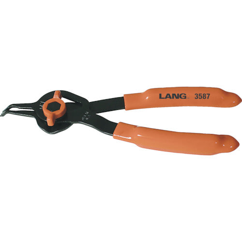 LANGTOOLS คีมถ่างแหวนล็อก (ใช้สำหรับรูเพลาด้วย) ปากคีบงอ 45° 3587 LANGTOOLS