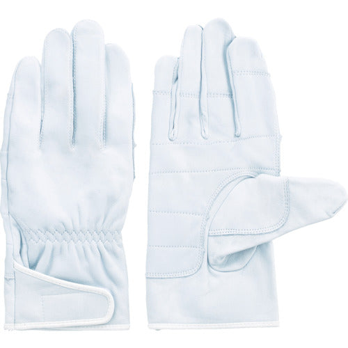 FUJI GLOVE Domestic Cow Genuine Leather Gloves (Cuff Magic Type) Ranger Wide White L Oversized Fit 3607 FUJI GLOVE