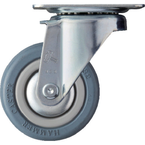 ハンマー　旋回式ゴム車輪（ローラーベアリング）７５ｍｍ　  400S-RB75  HAMMER CASTER