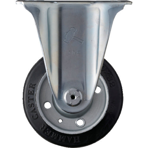 ハンマー　固定式ゴム車輪（ローラーベアリング）１００ｍｍ　  400SR-RB100  HAMMER CASTER
