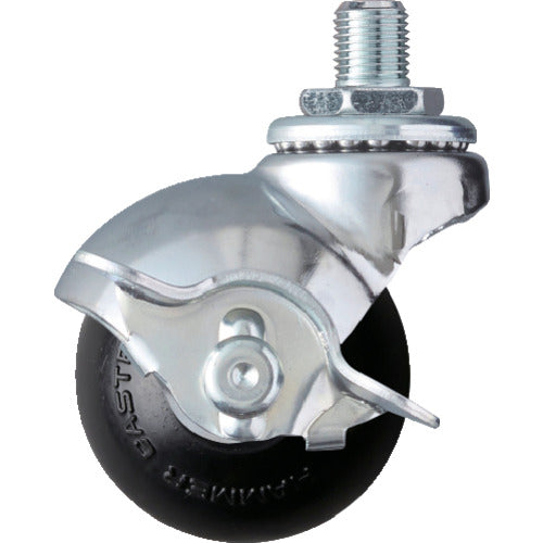 ハンマー　ねじ込み式ＵＮＦ１／２　旋回式ゴム車輪　５０ｍｍ　ストッパー付　  40515A-10R50  HAMMER CASTER