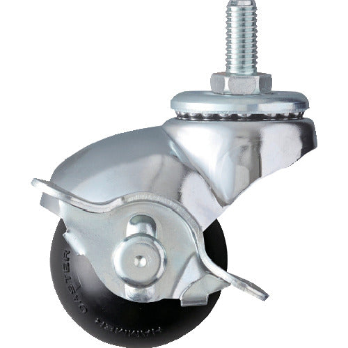 ハンマー　ねじ込み式Ｗ３／８　旋回式ゴム車輪　４０ｍｍ　ストッパー付　  40515A-20R40  HAMMER CASTER