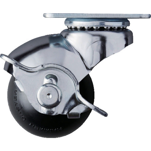 ハンマー　プレート式　旋回式ゴム車輪　４０ｍｍ　ストッパー付　  40515P-R40  HAMMER CASTER