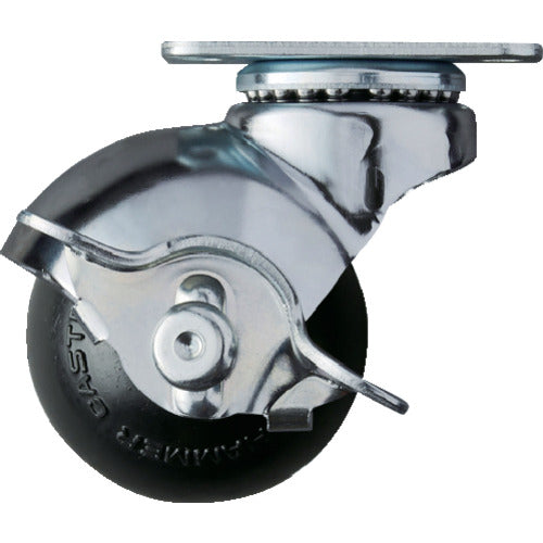 ハンマー　プレート式　旋回式ゴム車輪　５０ｍｍ　ストッパー付　  40515P-R50  HAMMER CASTER