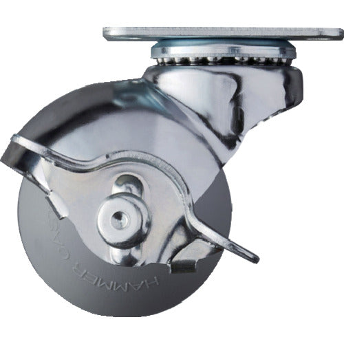 ハンマー　プレート式　旋回式ウレタン車輪　５０ｍｍ　ストッパー付　  40515P-UR50  HAMMER CASTER