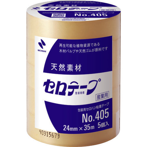 NICHIBAN Sellotape 405-24mmX35m ผลิตภัณฑ์ที่ผ่านการรับรองเครื่องหมายชีวมวล 405-24 NICHIBAN