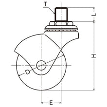 画像をギャラリービューアに読み込む, ハンマー　ねじ込み式ＷＭ１２×１．２５　旋回式ゴム車輪　４０ｍｍ　  405A-30R40  HAMMER CASTER

