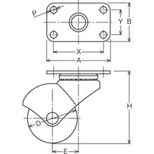 画像をギャラリービューアに読み込む, ハンマー　プレート式　旋回式ウレタン車輪　５０ｍｍ　  405P-UR50  HAMMER CASTER

