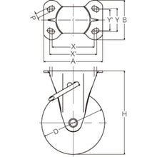画像をギャラリービューアに読み込む, ハンマー　Ｊシリーズ　固定　ＳＰ付　ゴムＢ車１００ｍｍ　  413JR-RBB100  HAMMER CASTER
