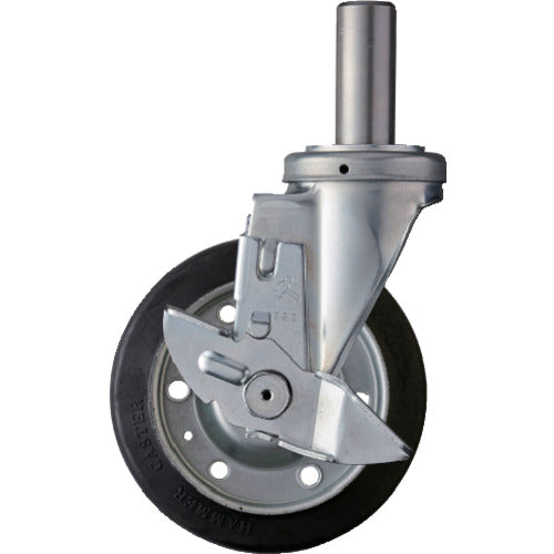 ハンマー　差込み式　旋回式ゴム車輪　１５０ｍｍ　ストッパー付　  413SK-R150  HAMMER CASTER