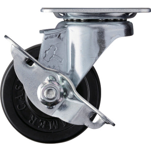 ハンマー　旋回式ゴム車輪（ローラーベアリング）６５ｍｍ　ストッパー付　  413S-RDB65  HAMMER CASTER