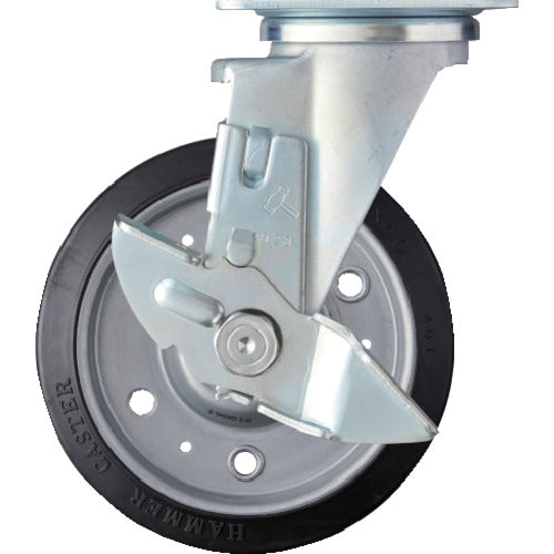 ハンマー　特殊鋼板製　自在　ＳＰ付　ゴムＢ車１５０ｍｍ　  413YS-RBB150  HAMMER CASTER