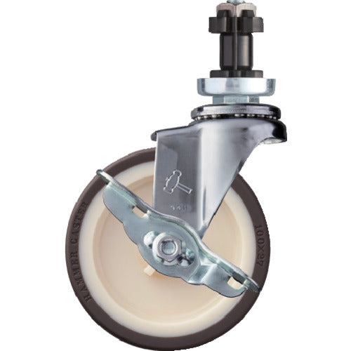 ハンマー　パイプ差込ＳＰ付ウレタン車　  4152EN-UR100  HAMMER CASTER