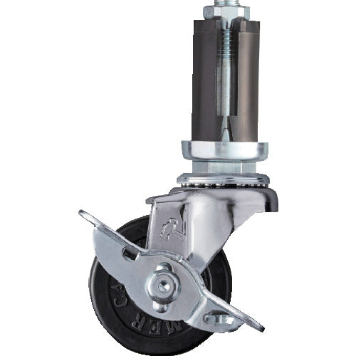 ハンマー　パイプ差込み旋回式ゴム車輪　５０ｍｍ　φ２２〜２４用　ストッパー付　  4153EU-R50  HAMMER CASTER