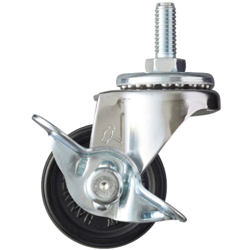 ハンマー　ねじ込み旋回式ゴム車輪　４０ｍｍ　Ｗ３／８　ストッパー付　  415A-20R40  HAMMER CASTER