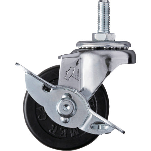 ハンマー　ねじ込み旋回式ゴム車輪　５０ｍｍ　Ｗ３／８　ストッパー付　  415A-20R50  HAMMER CASTER