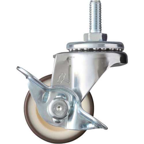 ハンマー　ねじ込み旋回式ウレタン車輪（ナイロンホイール）４０ｍｍ　Ｗ３／８　ストッパー付　  415A-2UR40  HAMMER CASTER