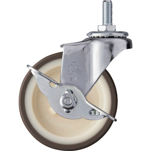 ハンマー　ねじ込み旋回式ウレタン車輪（ナイロンホイール）７５ｍｍ　Ｗ３／８　ストッパー付　  415A-2UR75  HAMMER CASTER
