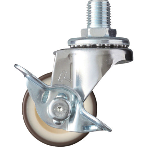 ハンマー　ねじ込み旋回式ウレタン車輪（ナイロンホイール）４０ｍｍ　Ｍ１２　ストッパー付　  415A-3UR40  HAMMER CASTER