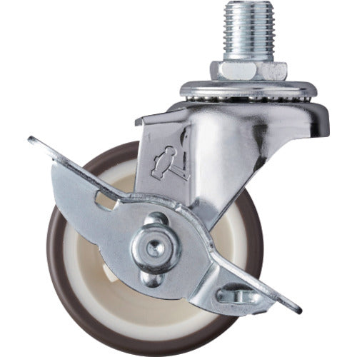 ハンマー　ねじ込み旋回式ウレタン車輪（ナイロンホイール）５０ｍｍ　Ｍ１２　ストッパー付　  415A-3UR50  HAMMER CASTER