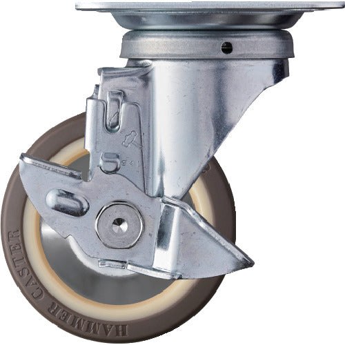 ハンマー　旋回式ウレタン車輪（ナイロンホイール・ボールベアリング）１００ｍｍ　ストッパー付　  419S-UB100  HAMMER CASTER