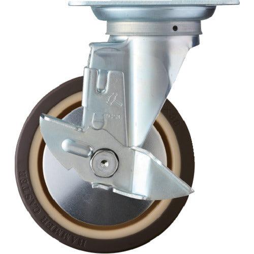 ハンマー　旋回式ウレタン車輪（ナイロンホイール・ボールベアリング）１５０ｍｍ　ストッパー付　  419S-UB150  HAMMER CASTER