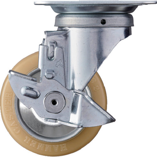 ハンマー　旋回式ウレタン車輪（ローラーベアリング）１００ｍｍ　ストッパー付　  419S-URB100  HAMMER CASTER