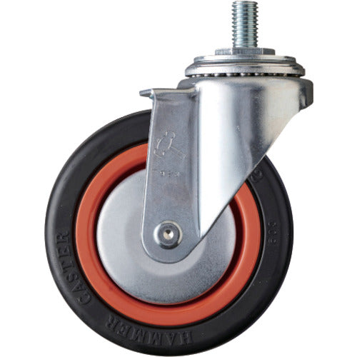 ハンマー　ねじ込み旋回式ゴム車輪（ナイロンホイール・ボールベアリング）１００ｍｍ　Ｍ１２　  4200MA-RB100  HAMMER CASTER