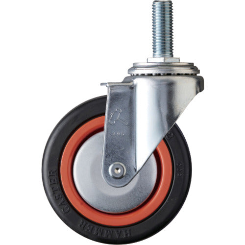ハンマー　ねじ込み旋回式ゴム車輪（ナイロンホイール・ボールベアリング）１００ｍｍ　Ｍ１６　  4201MA-RB100  HAMMER CASTER
