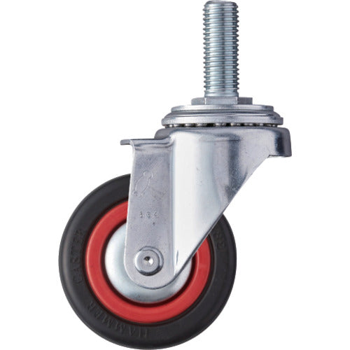 ハンマー　ねじ込み旋回式ゴム車輪（ナイロンホイール・ボールベアリング）７５ｍｍ　Ｍ１６　  4201MA-RB75  HAMMER CASTER