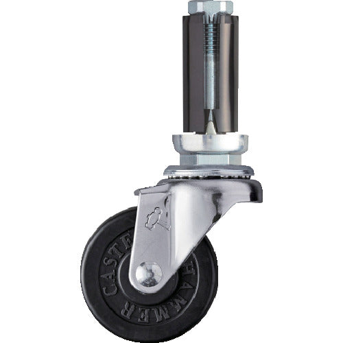 ハンマー　パイプ差込み旋回式ゴム車輪　５０ｍｍ　φ１９〜２１用　  4202EU-R50  HAMMER CASTER