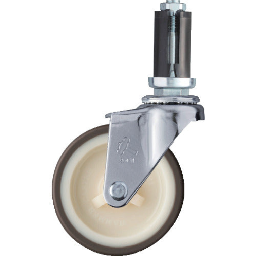 ハンマー　パイプ差込み旋回式ウレタン車輪（ナイロンホイール）７５ｍｍ　φ２２〜２４用　  4203EU-UR75  HAMMER CASTER