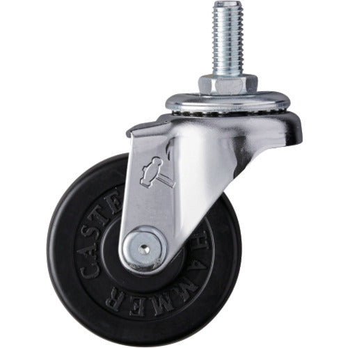 ハンマー　ねじ込み旋回式ゴム車輪　５０ｍｍ　Ｗ３／８　  420A-20R50  HAMMER CASTER