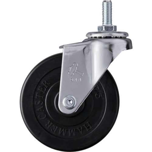 ハンマー　ねじ込み旋回式ゴム車輪　７５ｍｍ　Ｗ３／８　  420A-20R75  HAMMER CASTER