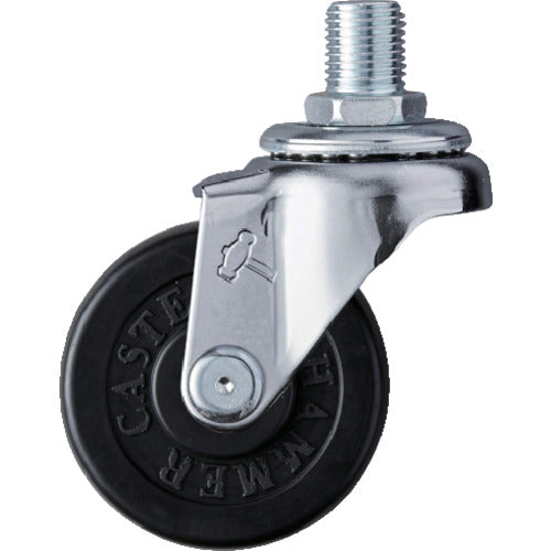 ハンマー　ねじ込み旋回式ゴム車輪　５０ｍｍ　Ｍ１２　  420A-30R50  HAMMER CASTER