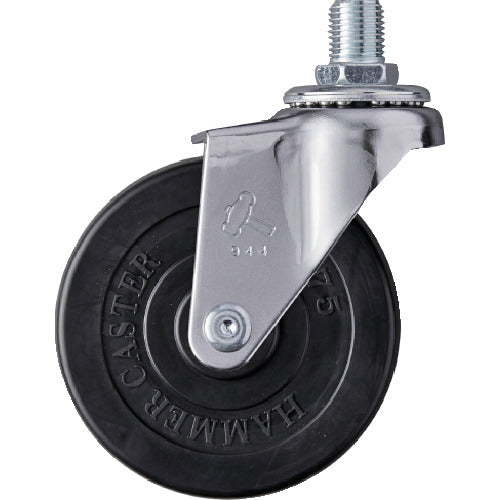ハンマー　ねじ込み旋回式ゴム車輪　７５ｍｍ　Ｍ１２　  420A-30R75  HAMMER CASTER