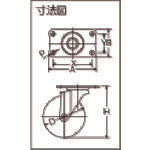 画像をギャラリービューアに読み込む, ハンマー　旋回式エラストマー車輪（ＰＰホイール）６５ｍｍ　  420E-L65  HAMMER CASTER
